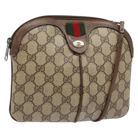 GUCCI GG Supreme Web Sherry Line Shoulder Bag Pvc Beige 904 02 047 - Picture 1 of 16